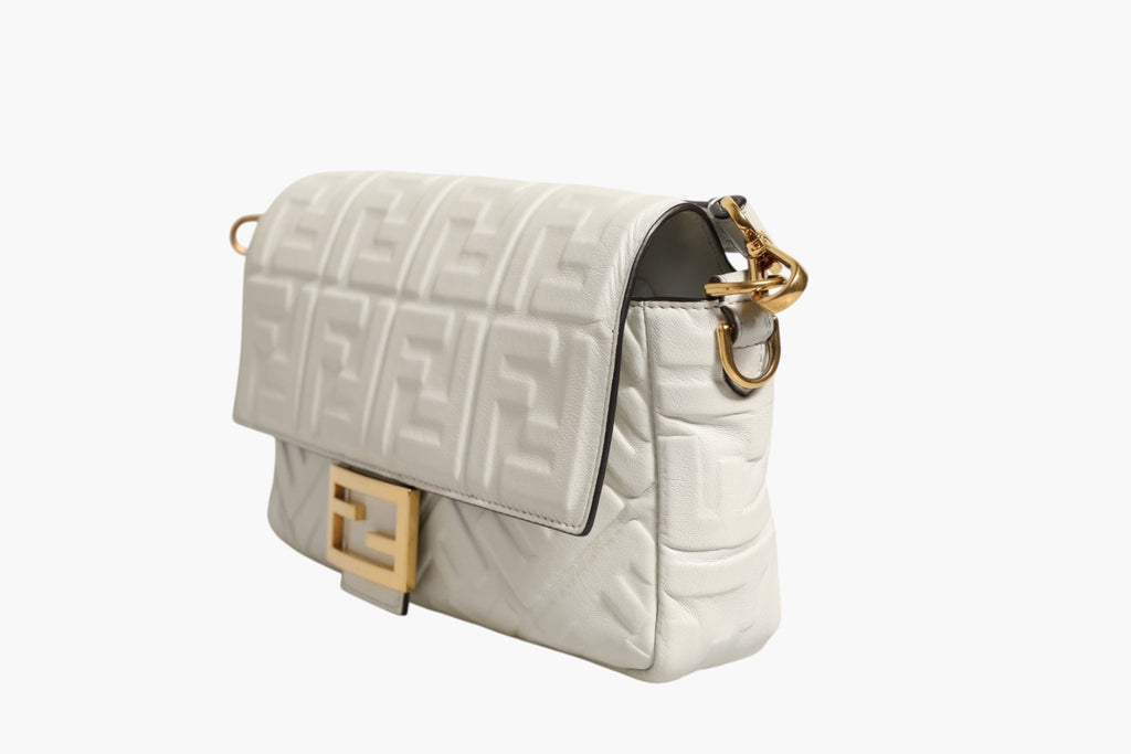 Fendi FF Embossed Baguette Nappa Leather Bag Fendi