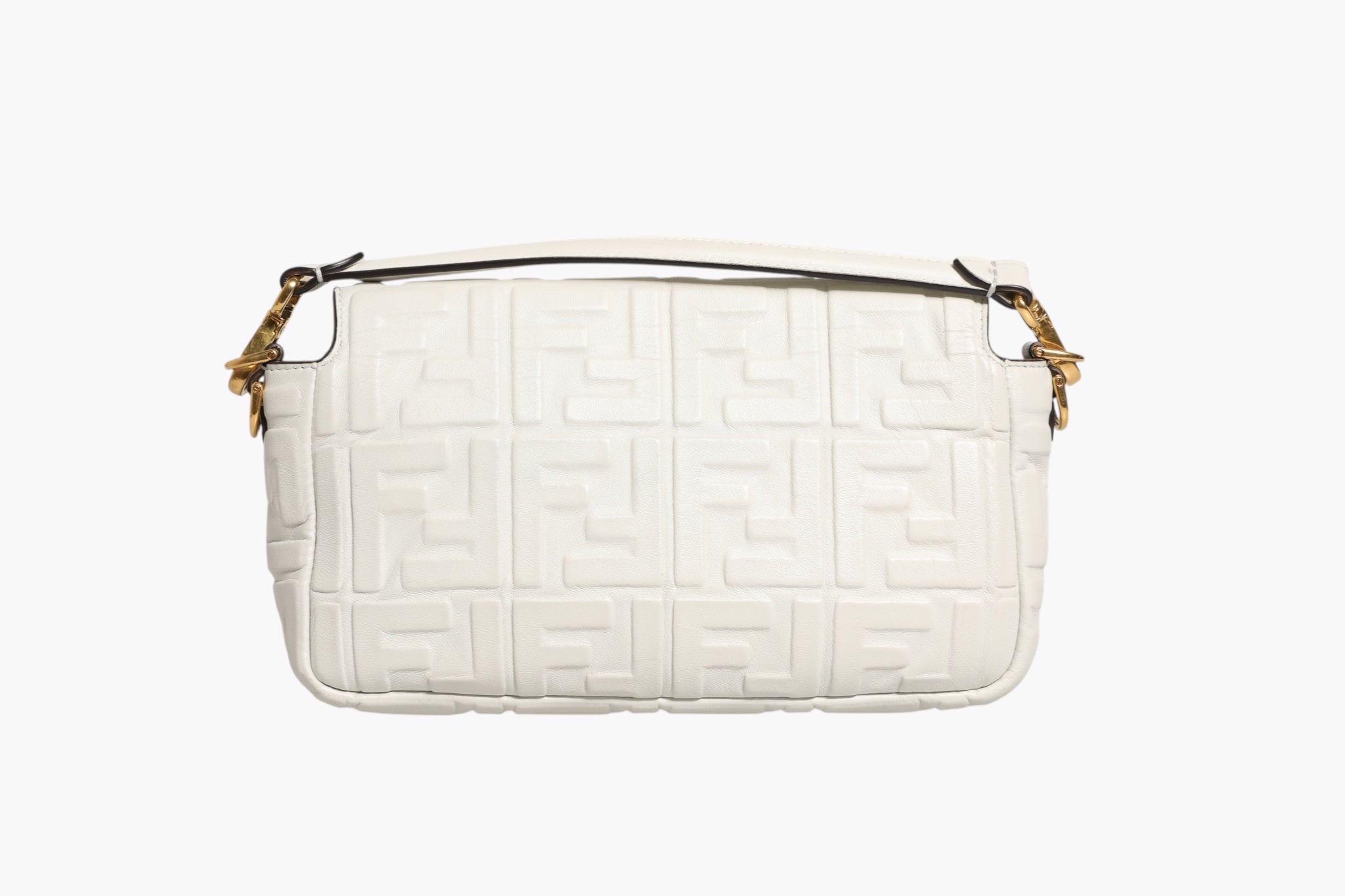 Fendi FF Embossed Baguette Nappa Leather Bag Fendi