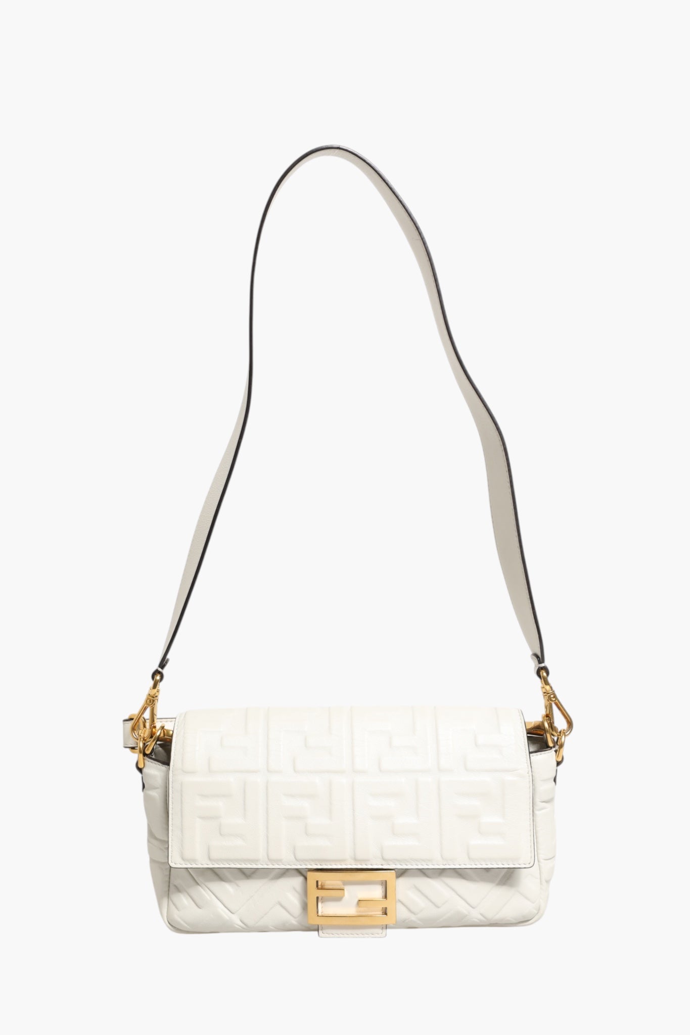Fendi FF Embossed Baguette Nappa Leather Bag Fendi