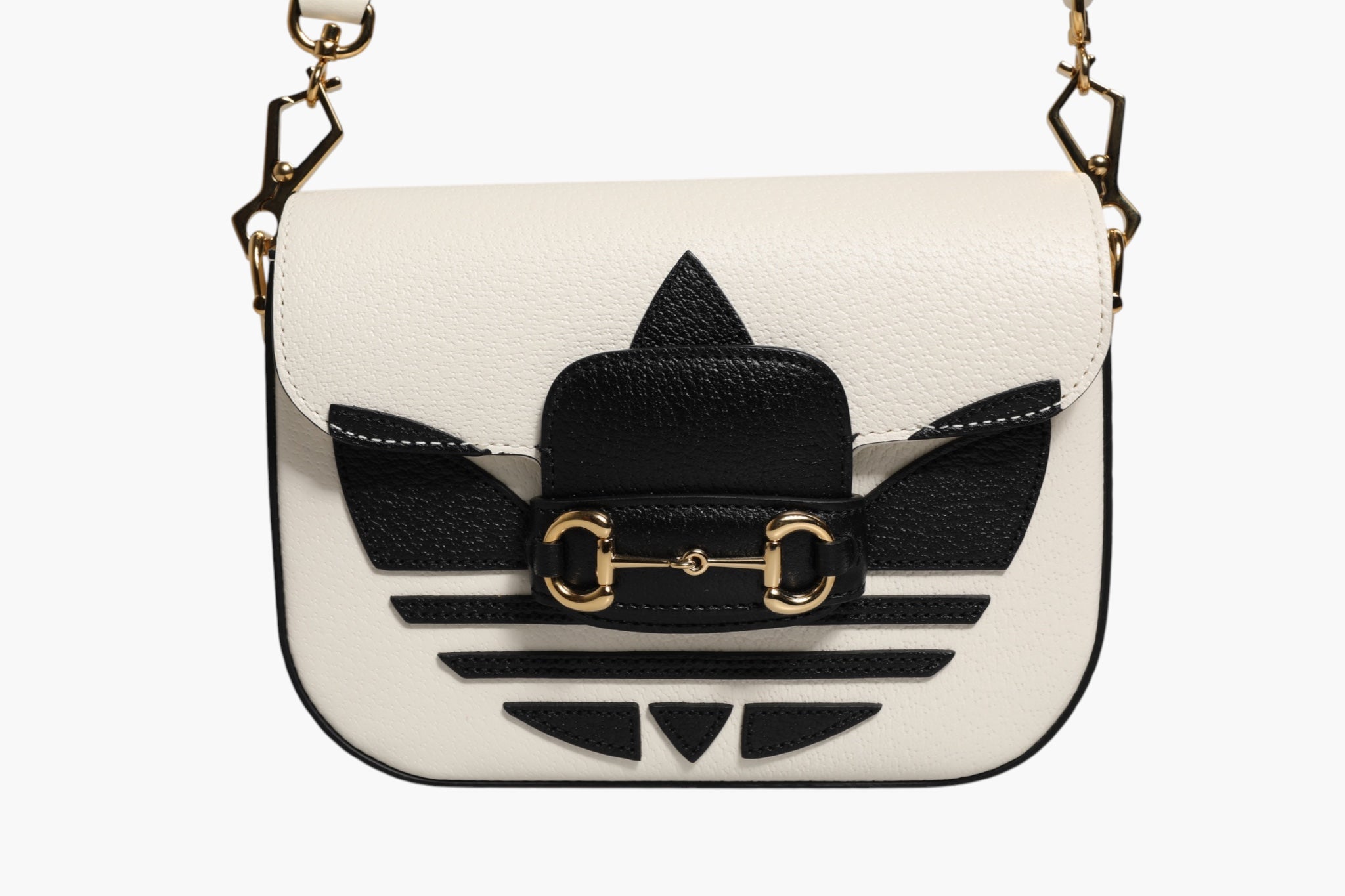 Gucci x Adidas Horsebit 1955 White Black Calfskin Leather Shoulder Bag Gucci