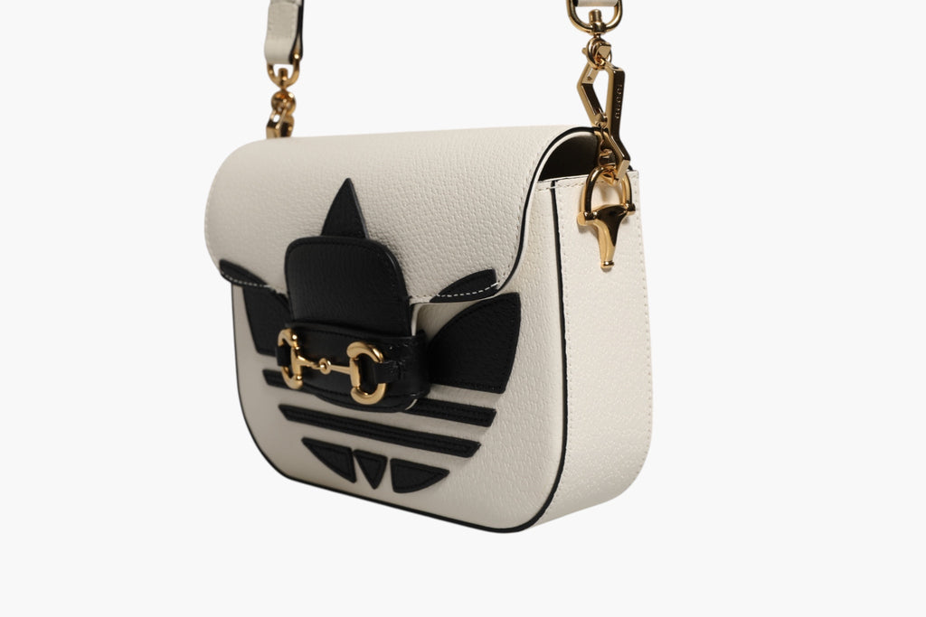 Gucci x Adidas Horsebit 1955 White Black Calfskin Leather Shoulder Bag Gucci