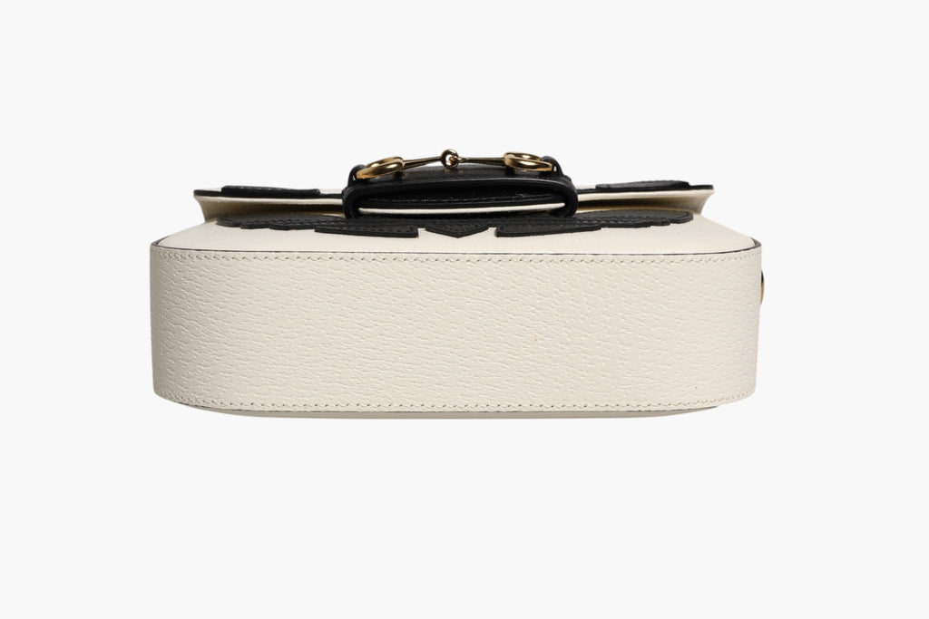 Gucci x Adidas Horsebit 1955 White Black Calfskin Leather Shoulder Bag Gucci