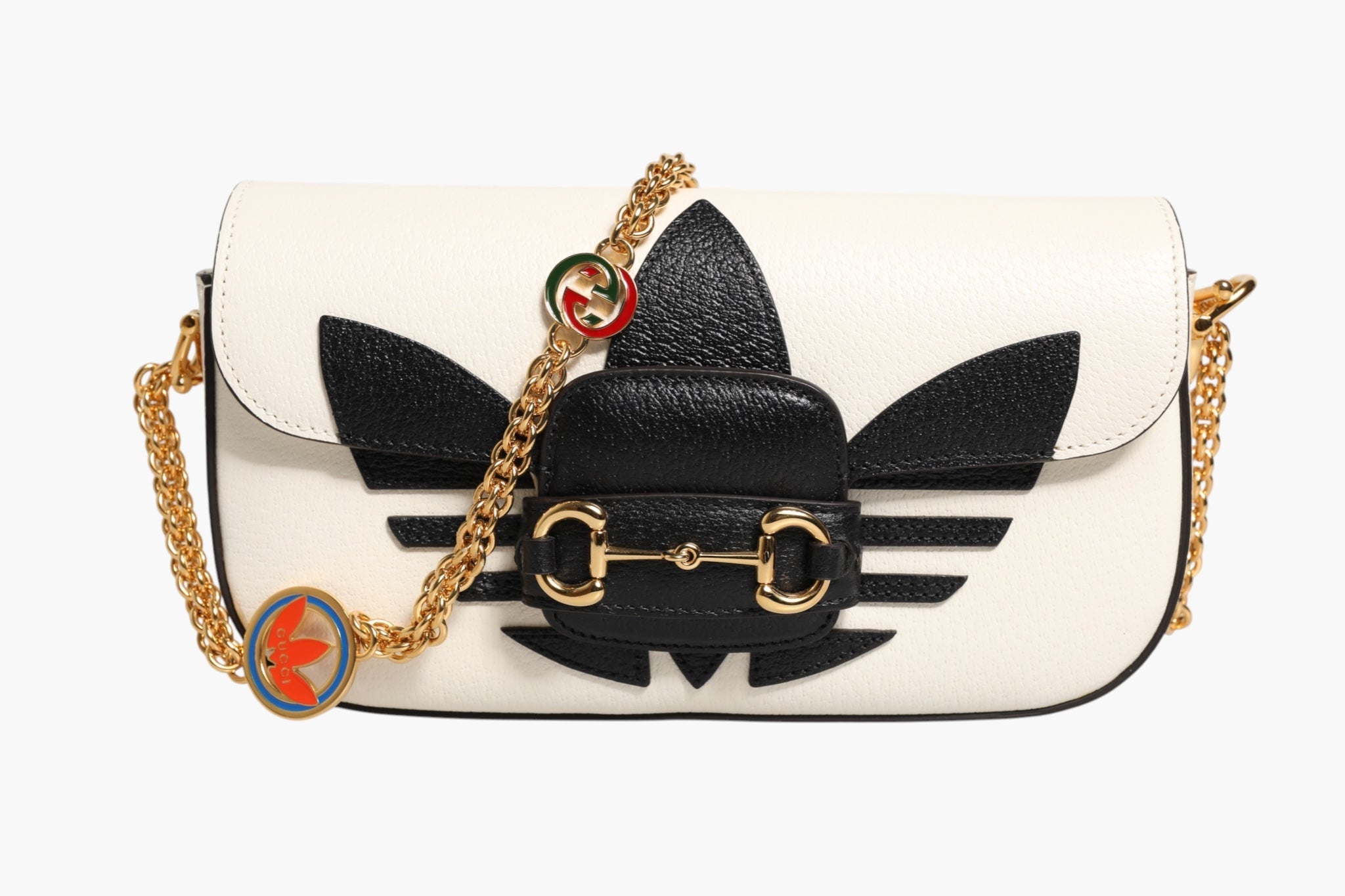 Gucci x Adidas Horsebit 1955  White Black Calfskin Leather Shoulder Bag Gucci