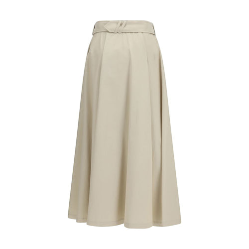 Burberry Beige Cotton Midi Skirt Burberry
