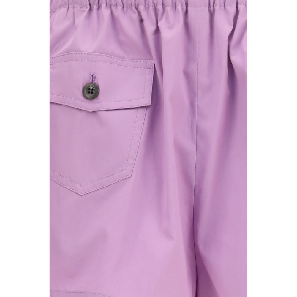 Prada Purple Cotton Bermuda Shorts Prada