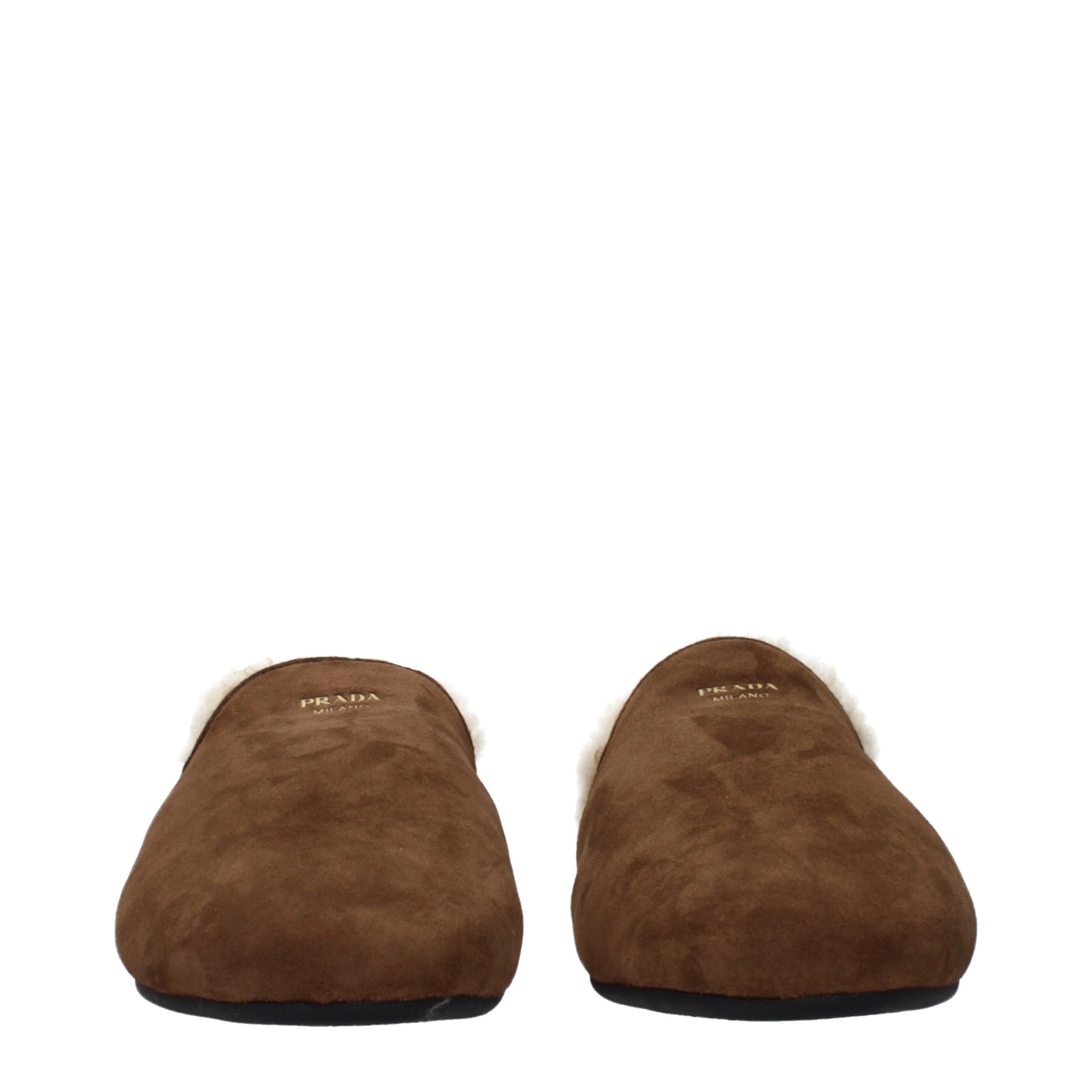 Prada Brown Leather Slippers Prada