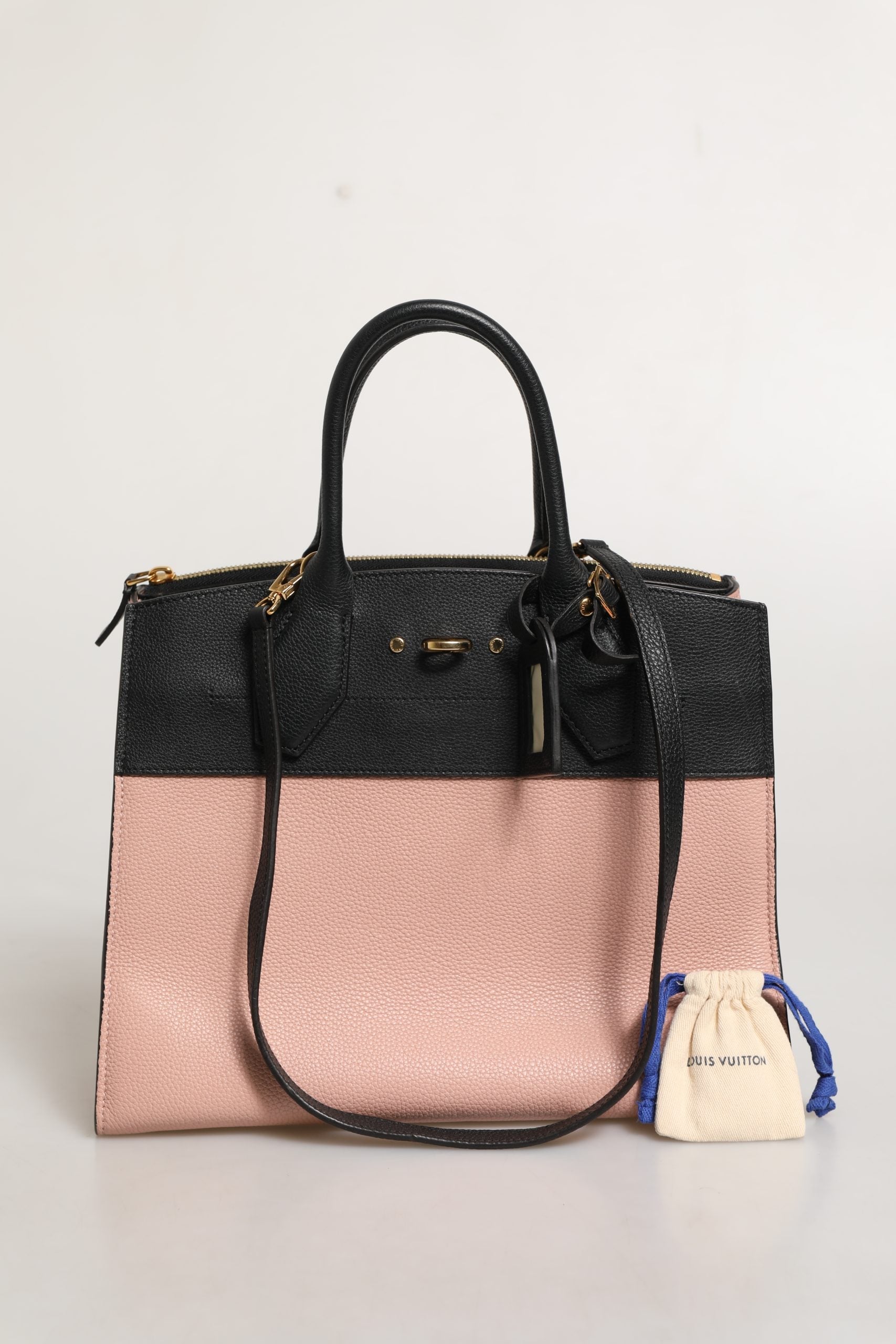 Louis Vuitton Pink and Black Leather City Steamer Leather Handbag Louis Vuitton