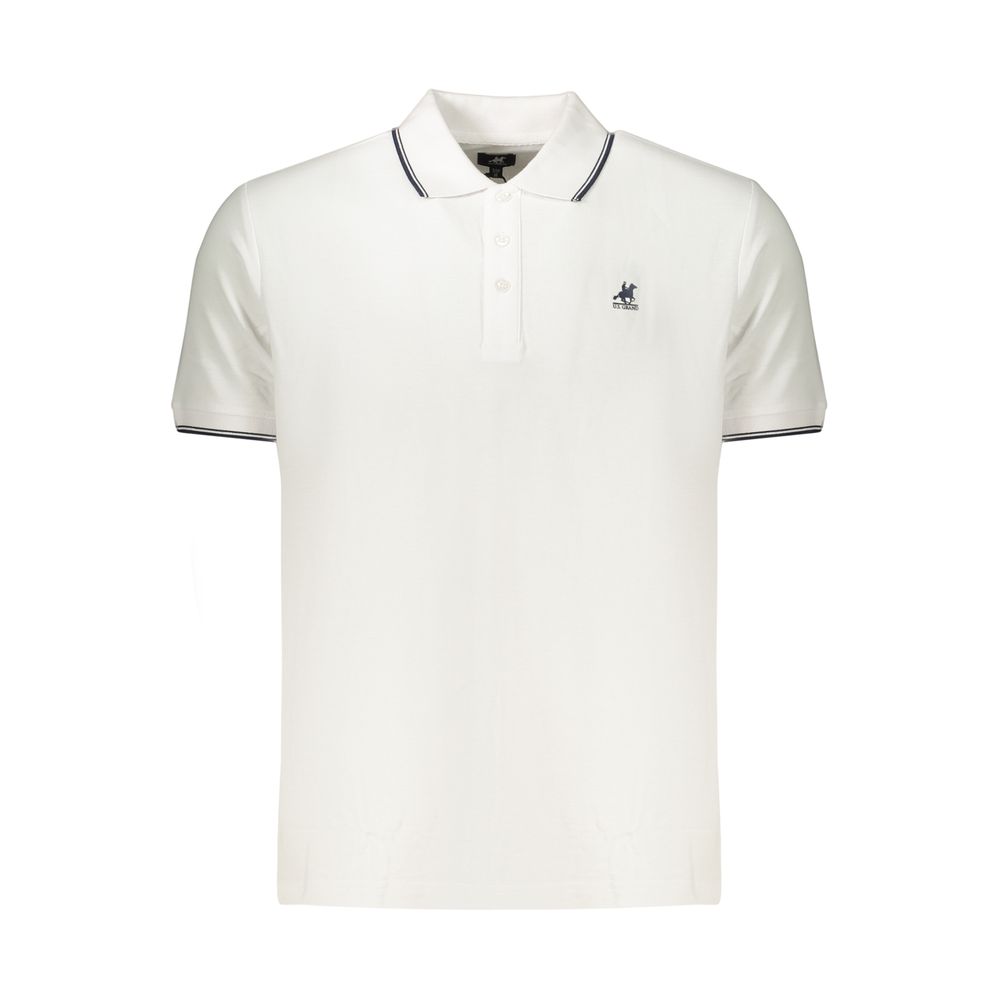 U.S. Grand White Cotton Men's Polo Shirt U.S. Grand