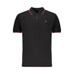 U.S. Grand Black Cotton Men Polo U.S. Grand