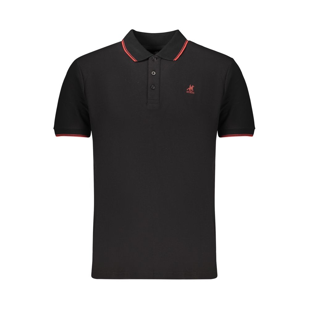 U.S. Grand Black Cotton Men Polo U.S. Grand
