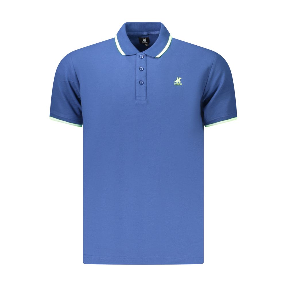 U.S. Grand Blue Cotton Men Polo Shirt U.S. Grand