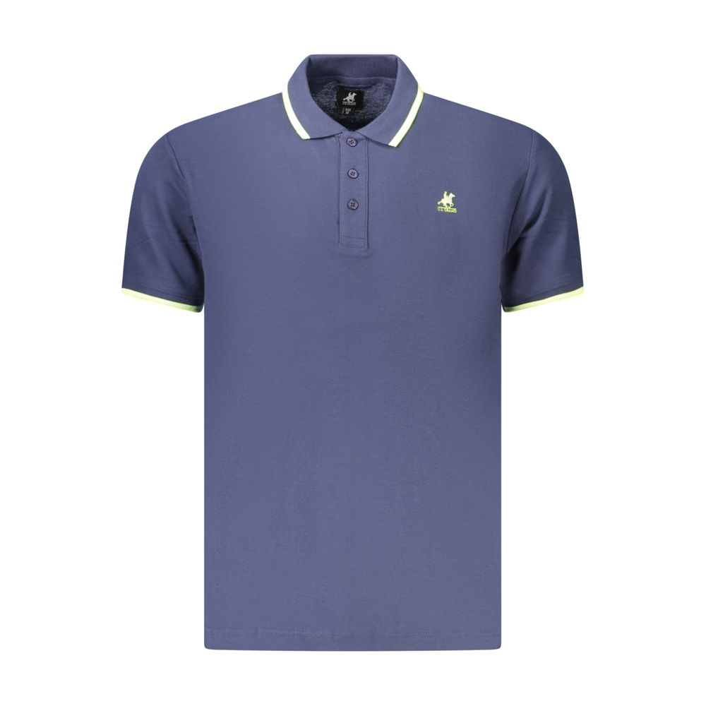 U.S. Grand Blue Cotton Mens Polo Shirt U.S. Grand