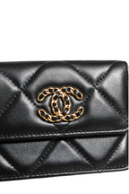 Chanel 19 Flap Coin Purse Quilted Leather Black Crossbody Chanel