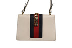 Gucci White Calfskin Leather Sylvie Crossbody Bag Gucci