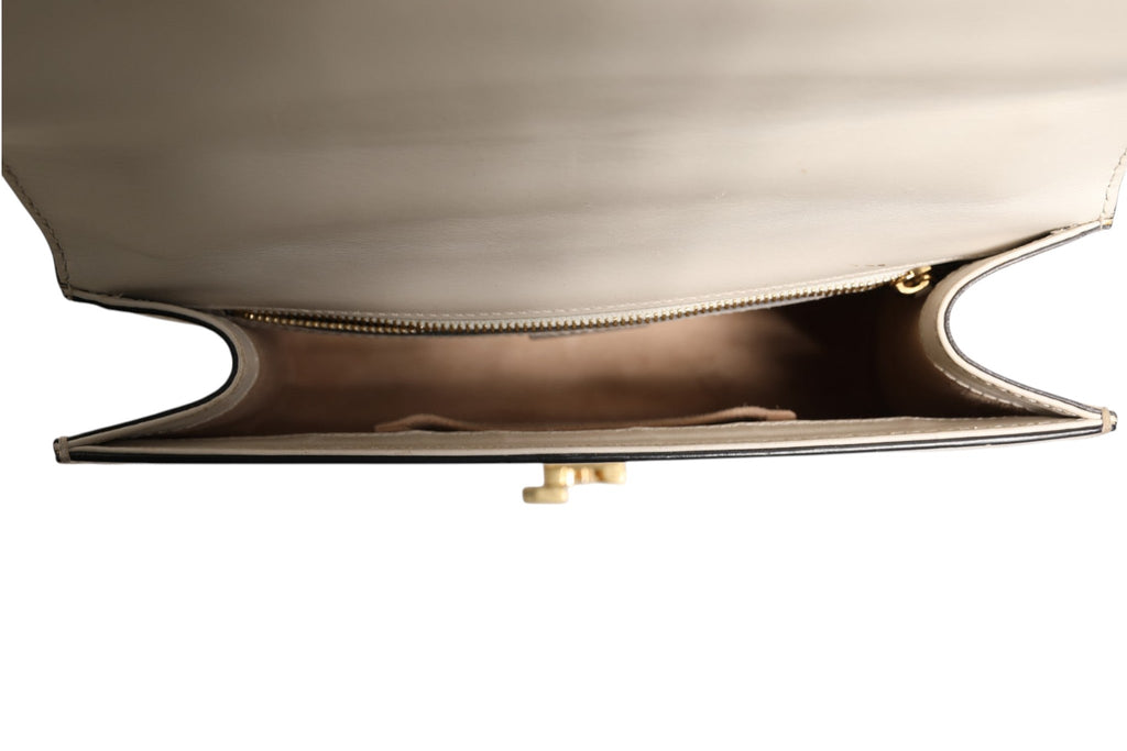 Gucci White Calfskin Leather Sylvie Crossbody Bag Gucci
