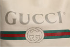 Gucci White Web Sherry Logo Print Tote Bag Gucci
