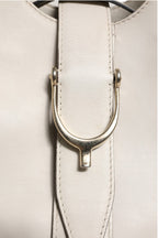 Gucci White Leather Stirrup Top Handle Bag Gucci