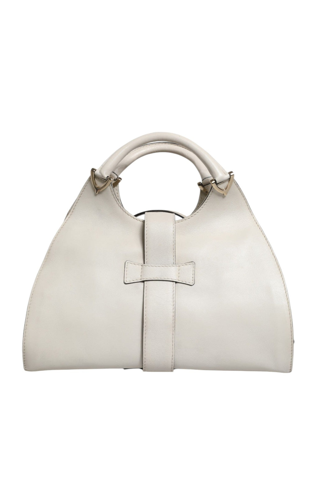 Gucci White Leather Stirrup Top Handle Bag Gucci