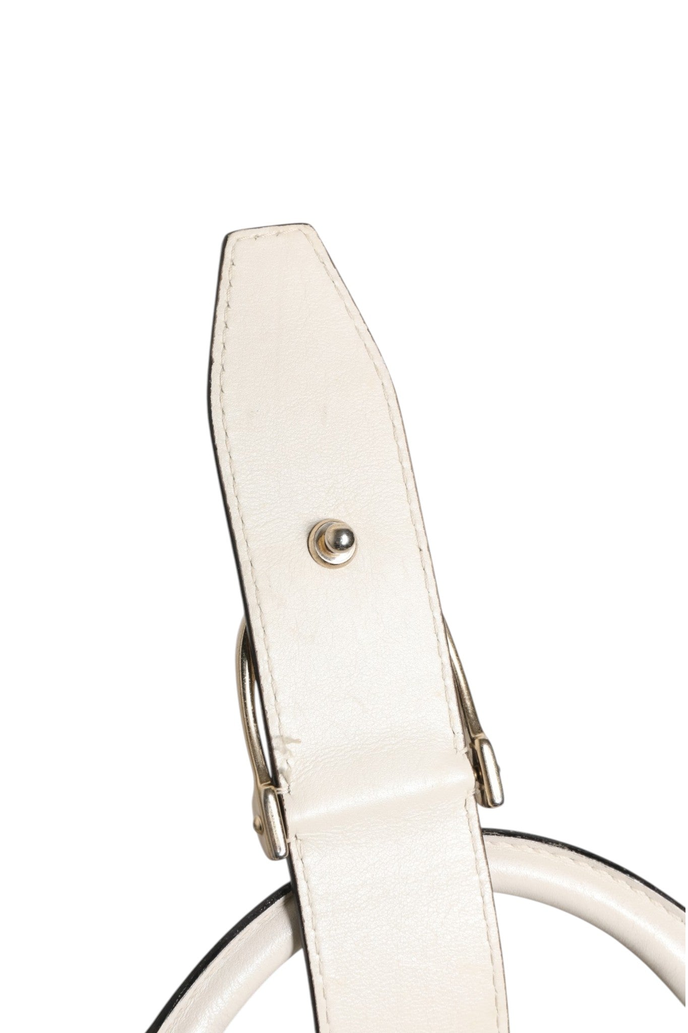 Gucci White Leather Stirrup Top Handle Bag Gucci