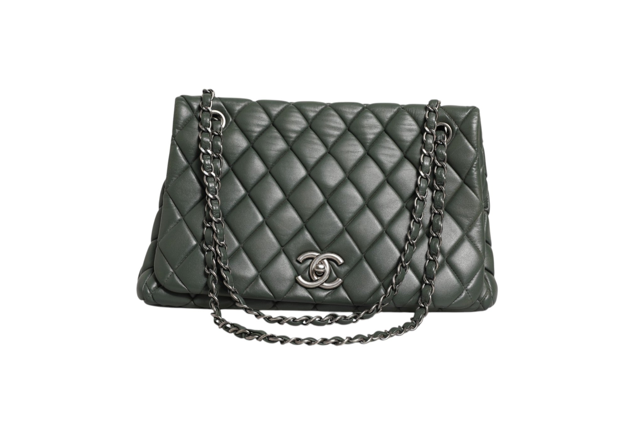 Chanel Quilted Lambskin Leather New Bubble Flap Bag Chanel