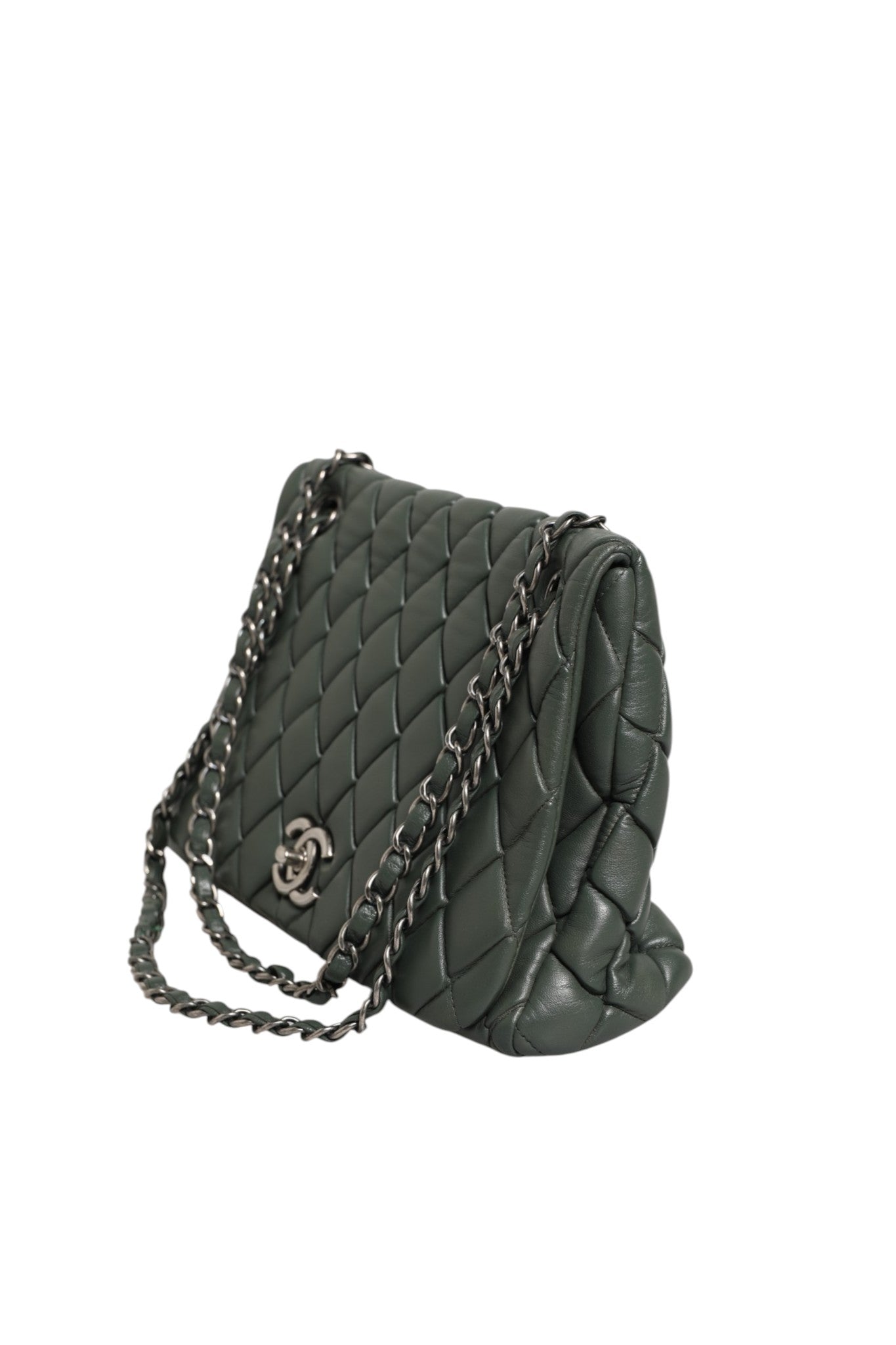 Chanel Quilted Lambskin Leather New Bubble Flap Bag Chanel