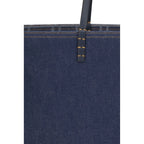 Fendi Blue Cotton Shoulder Bag Fendi