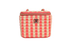 Chanel Raffia Jute Striped Mini Vanity Case Chanel