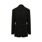 Prada Black Fleece Wool Coat Prada