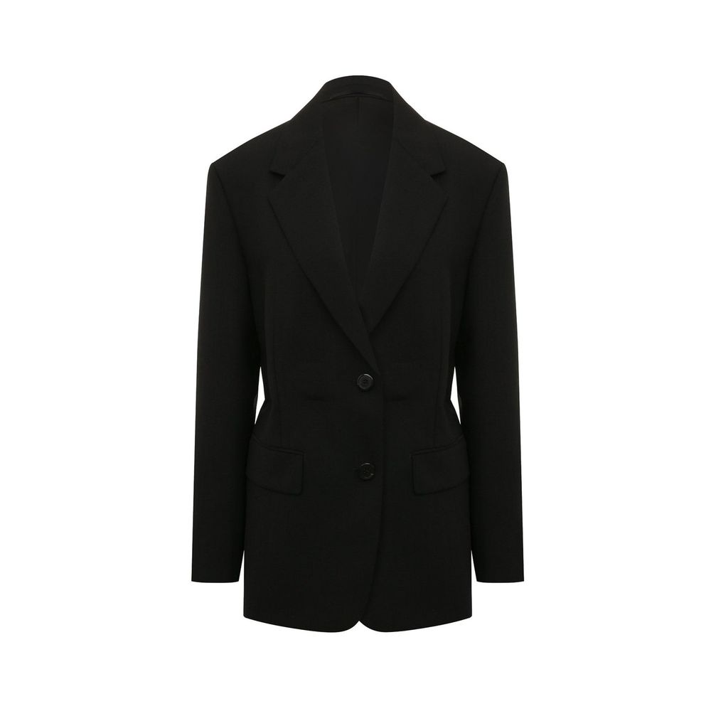 Prada Black Fleece Wool Coat Prada