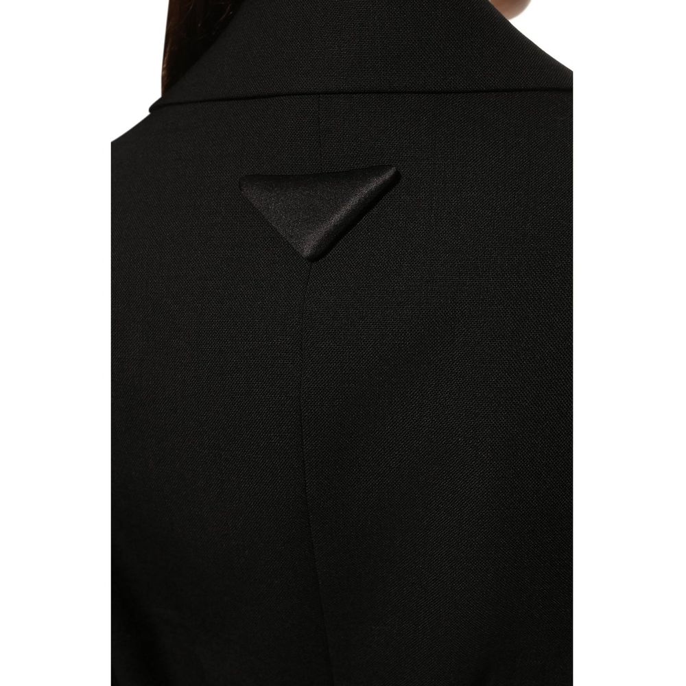 Prada Black Fleece Wool Coat Prada