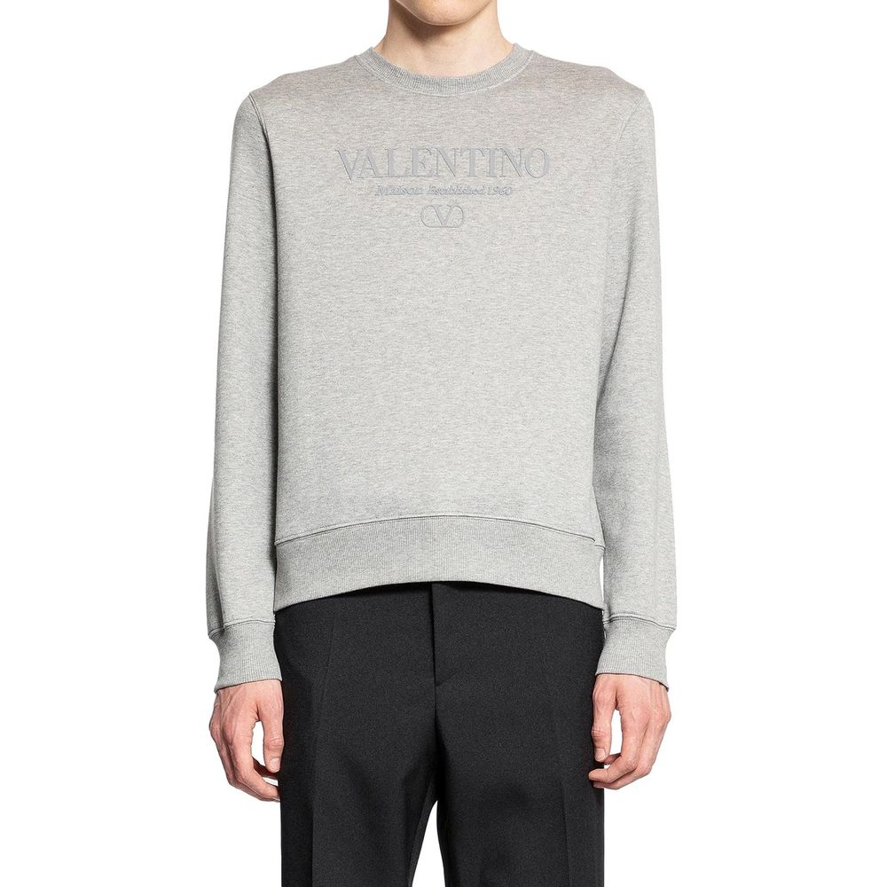 Valentino Gray Cotton Sweatshirt Valentino