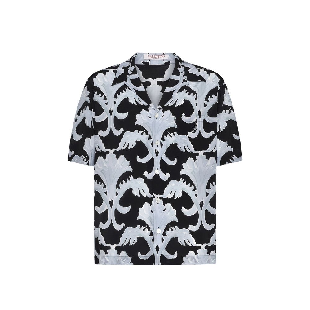 Valentino Black Silk Pattern Shirt Valentino