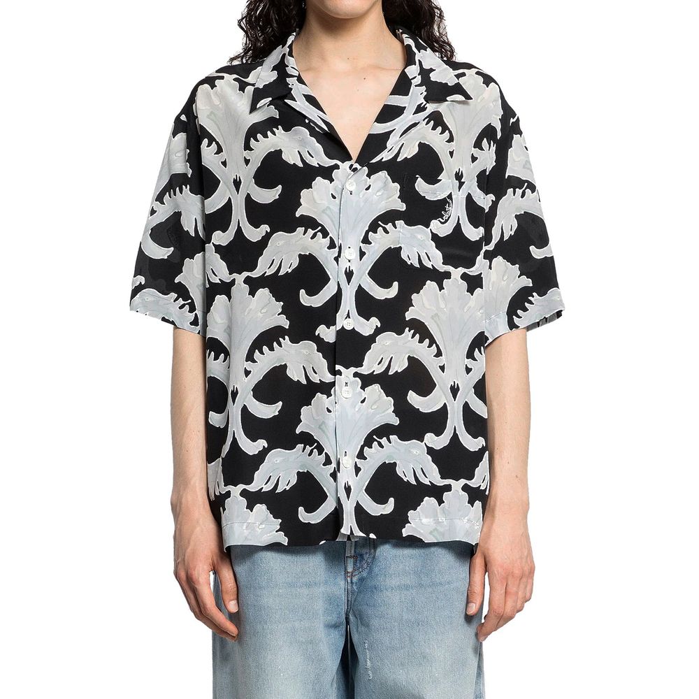 Valentino Black Silk Pattern Shirt Valentino