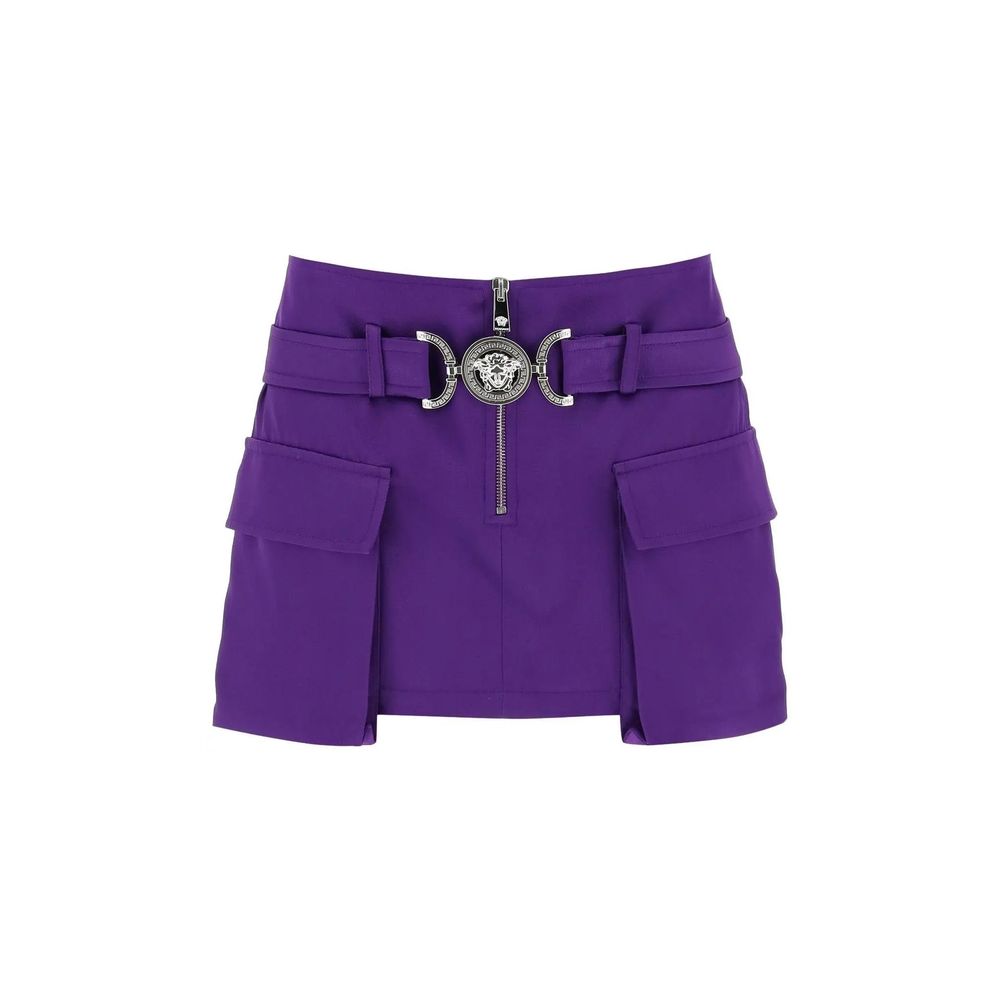 Versace Purple Viscose Mini Skirt Versace