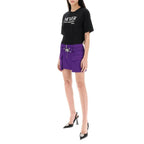 Versace Purple Viscose Mini Skirt Versace