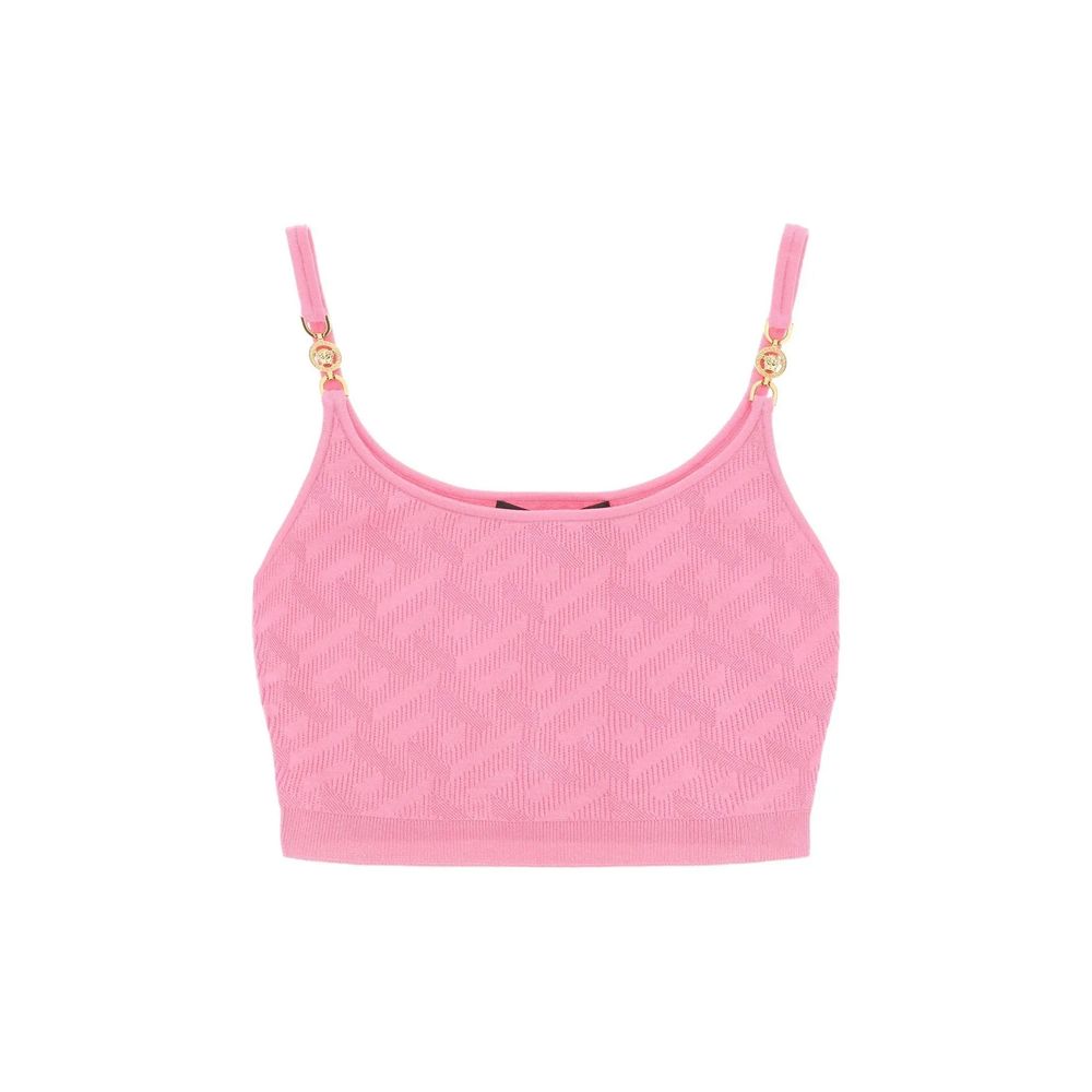 Versace Multicolor Elastane Tank Tops Versace