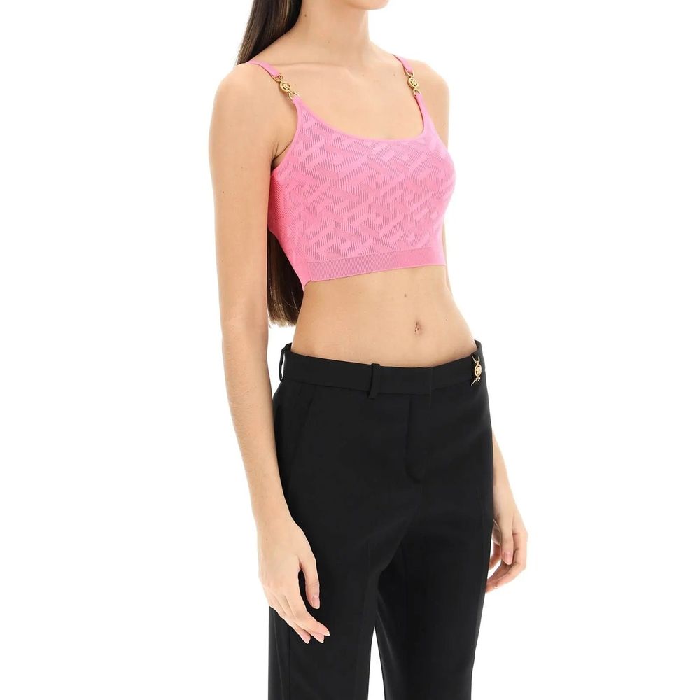 Versace Multicolor Elastane Tank Tops Versace