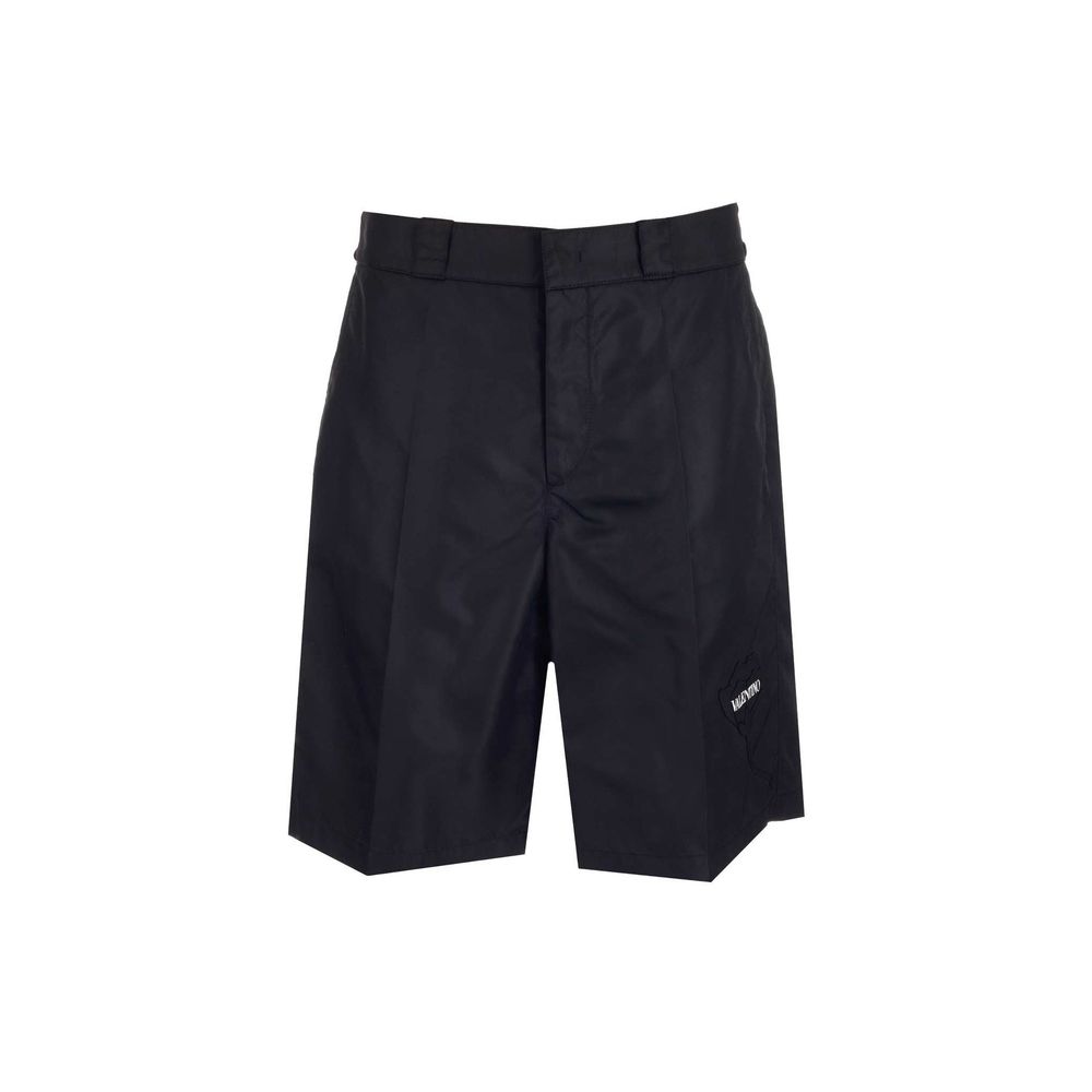 Valentino Black Nylon Bermuda Shorts Valentino