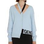 Fendi Blue Cashmere Cardigan Fendi