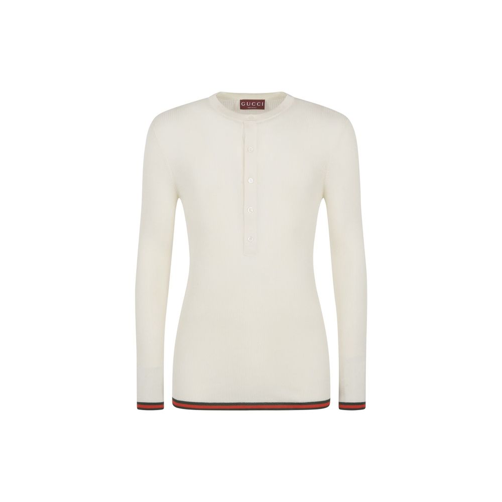 Gucci White Silk T-Shirt Gucci