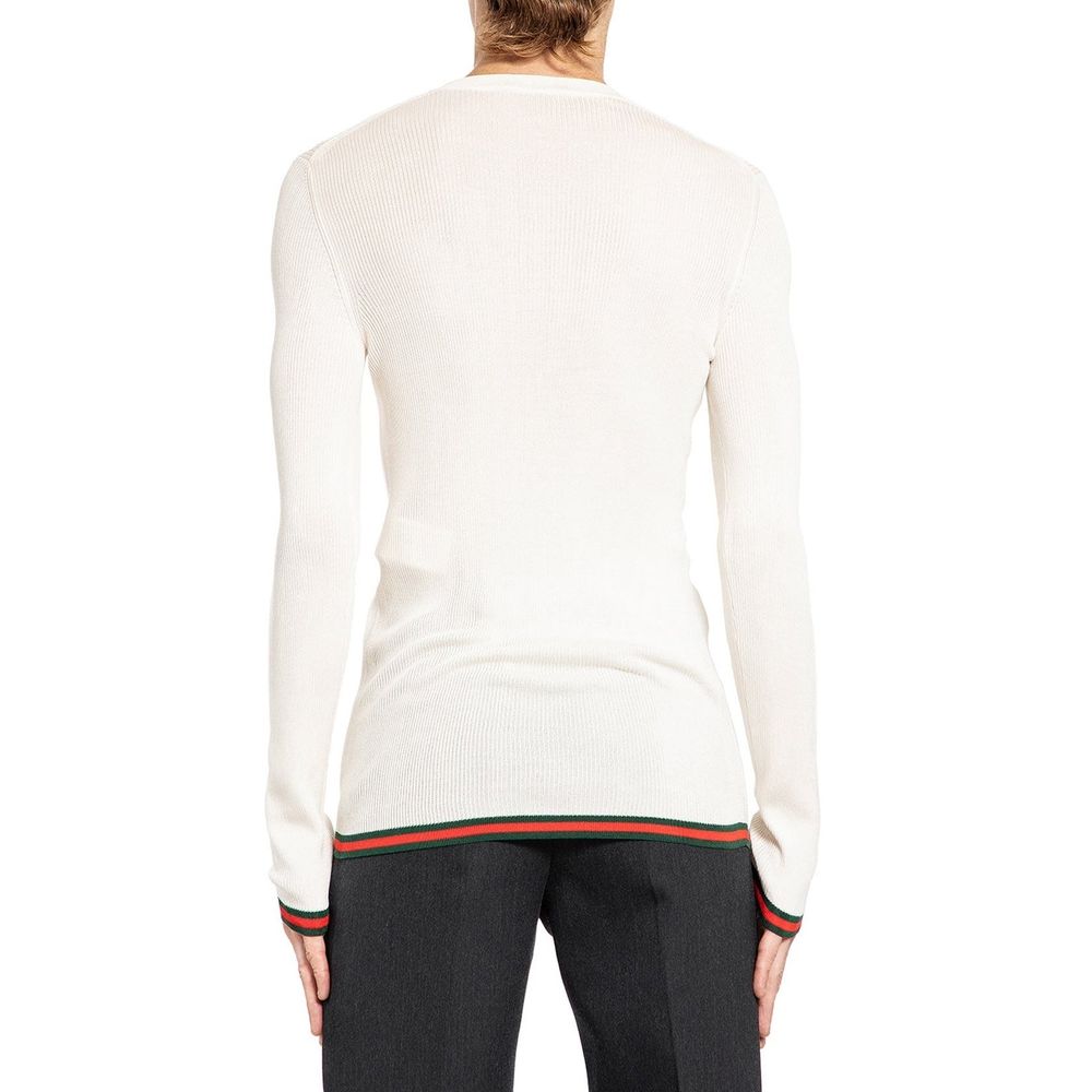 Gucci White Silk T-Shirt Gucci