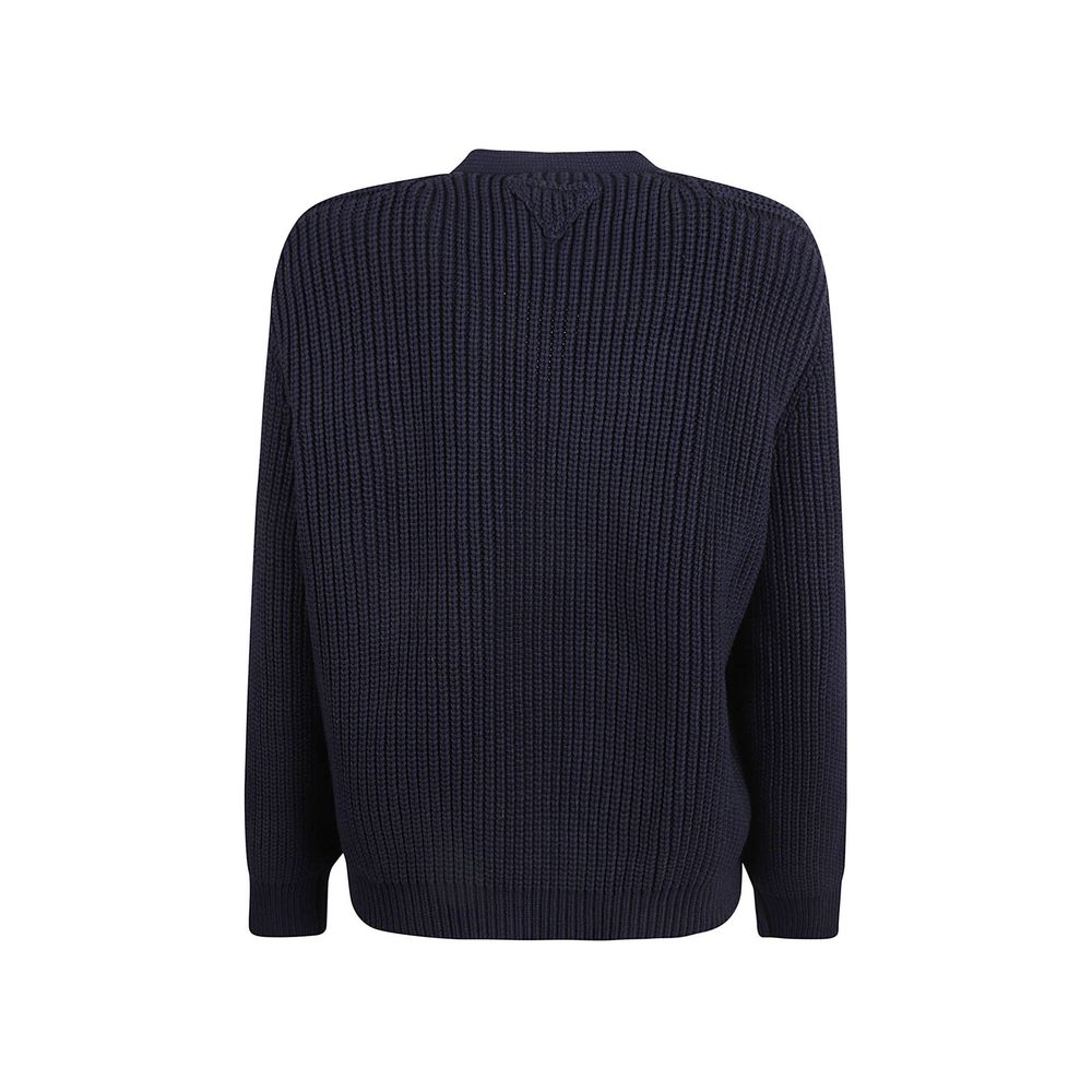 Prada Blue Cotton Cardigan Prada