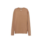 Prada Brown Cotton Long Sleeve T-Shirt Prada