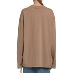 Prada Brown Cotton Long Sleeve T-Shirt Prada