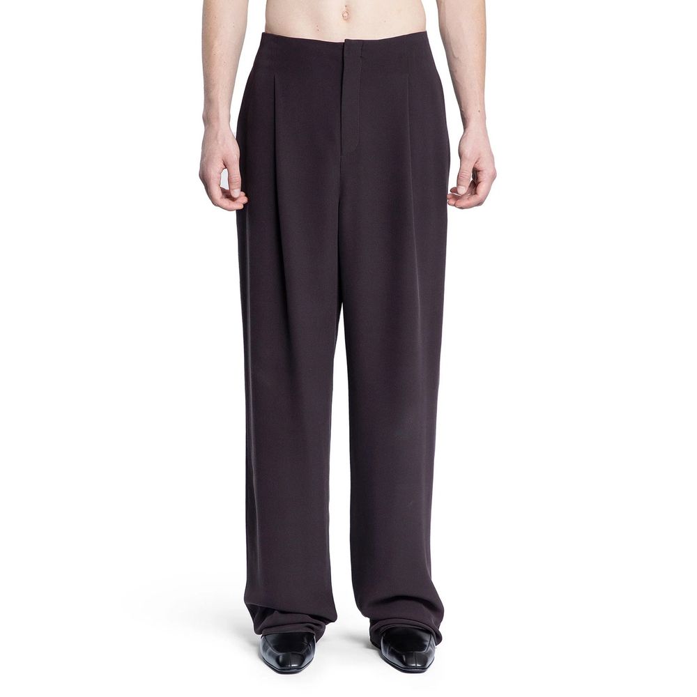 Saint Laurent Brown Silk Dress Pants Saint Laurent