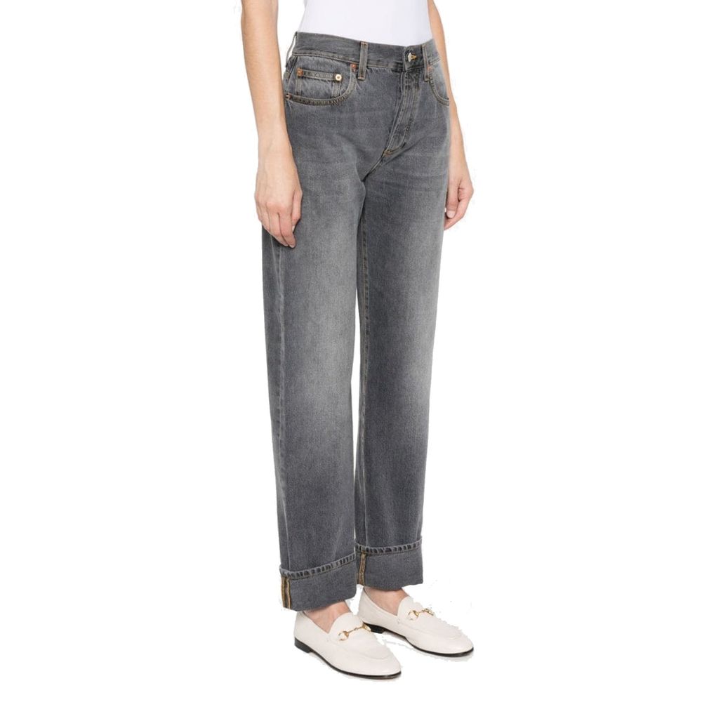 Gucci Gray Cotton Relaxed Fit Jeans Gucci