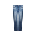 Versace Blue Cotton Straight-Leg Jeans Versace