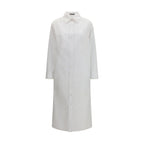 Balenciaga White Cotton Casual Dress Balenciaga