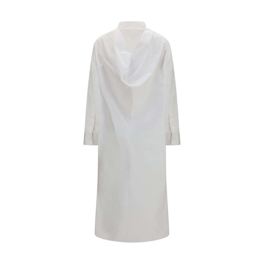 Balenciaga White Cotton Casual Dress Balenciaga