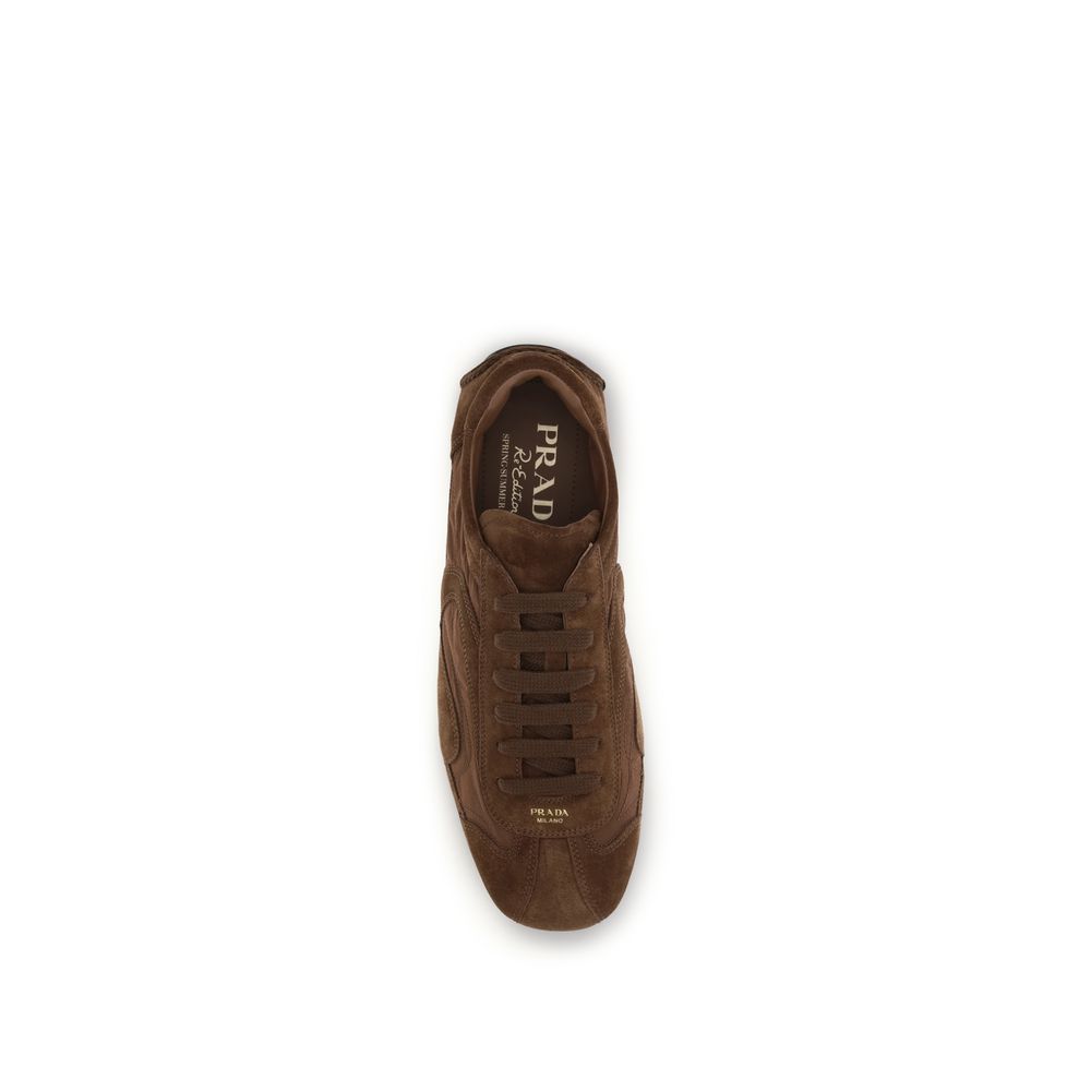 Prada Brown Calf Leather Bos Taurus Low Top Sneakers Prada